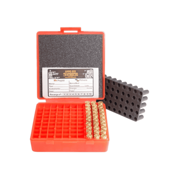 Caixa de Munição Shotgun para 100 Cartuchos Calibre 380 e 9mm Vermelha - Imagem 3