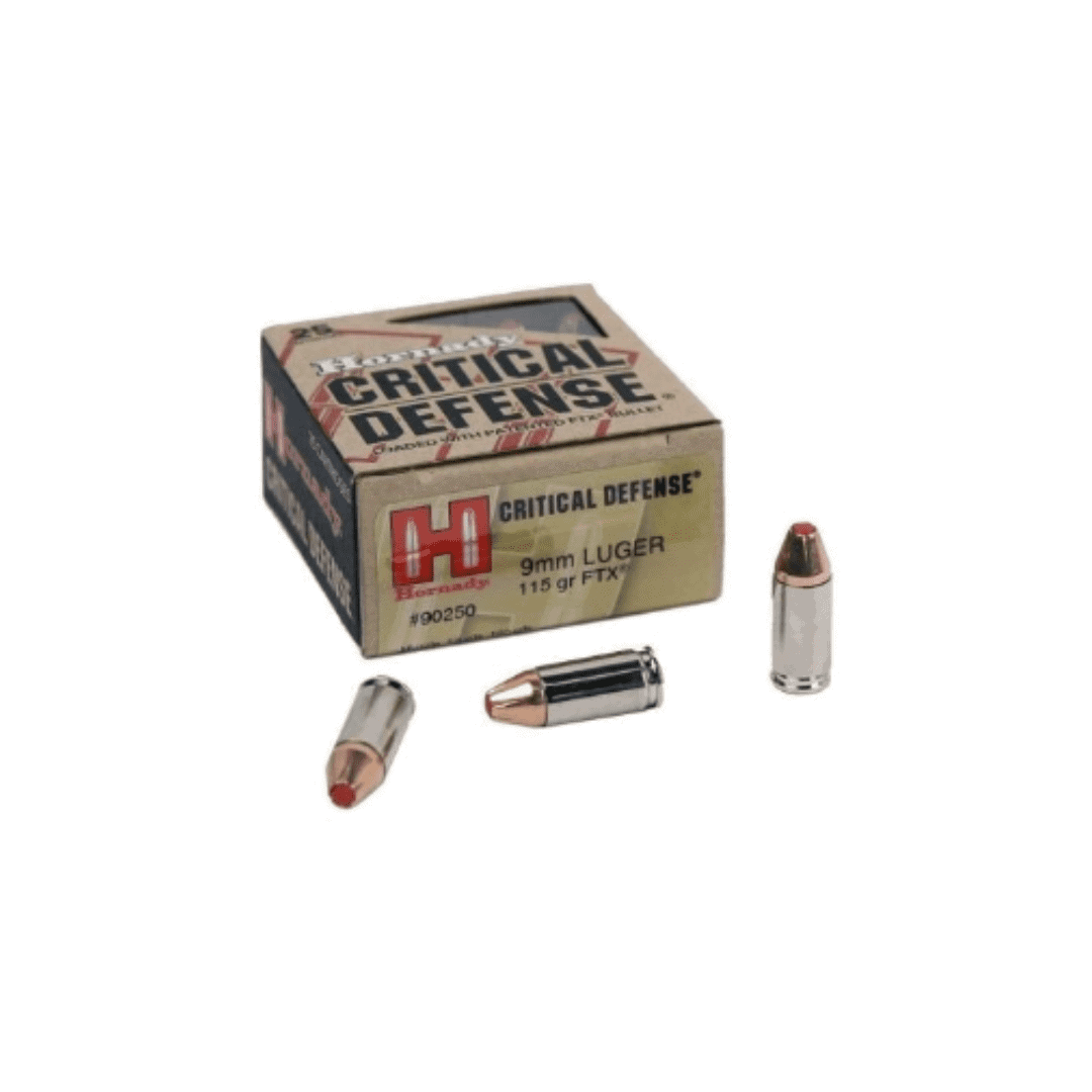 Munição Hornady Critical Defense 9mm Luger FTX 115gr 25un - Image 2