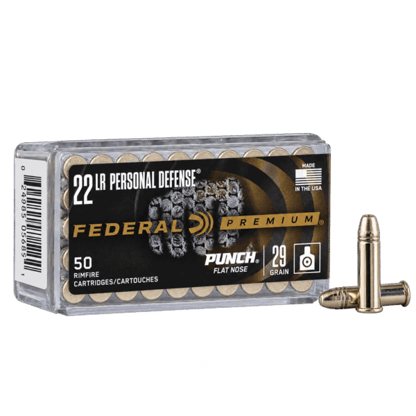 Munição Federal cal. .22LR Personal Defense Punch 29gr HP 50un
